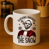 Myers Slashing Through The Snow Horror Christmas Coffee Mug thumb 4