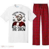 Myers Slashing Through The Snow Horror Christmas Pajama Set thumb 0
