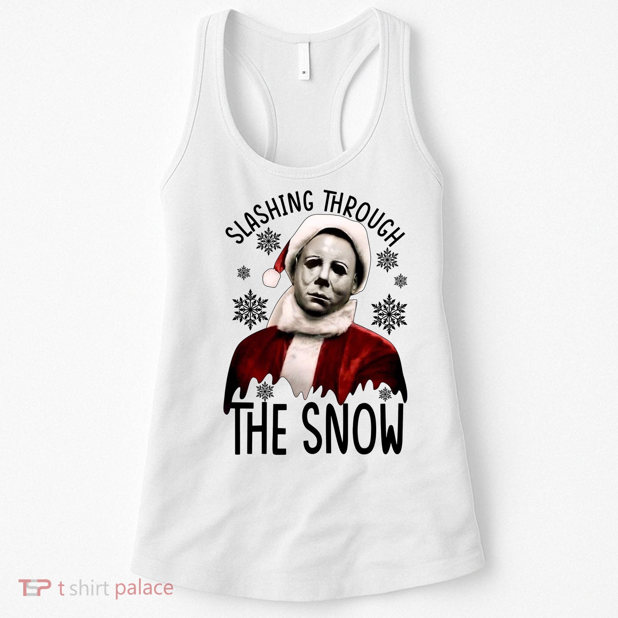 Myers Slashing Through The Snow Horror Christmas Women's Tank Top