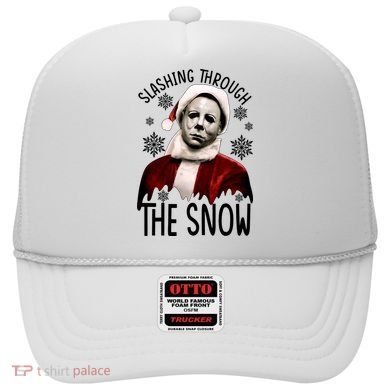 Myers Slashing Through The Snow Horror Christmas Hat