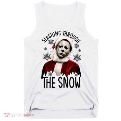Myers Slashing Through The Snow Horror Christmas Tank Top