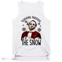 Myers Slashing Through The Snow Horror Christmas Tank Top thumb 0