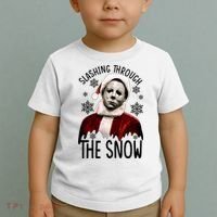 Myers Slashing Through The Snow Horror Christmas Toddler T-Shirt thumb 2