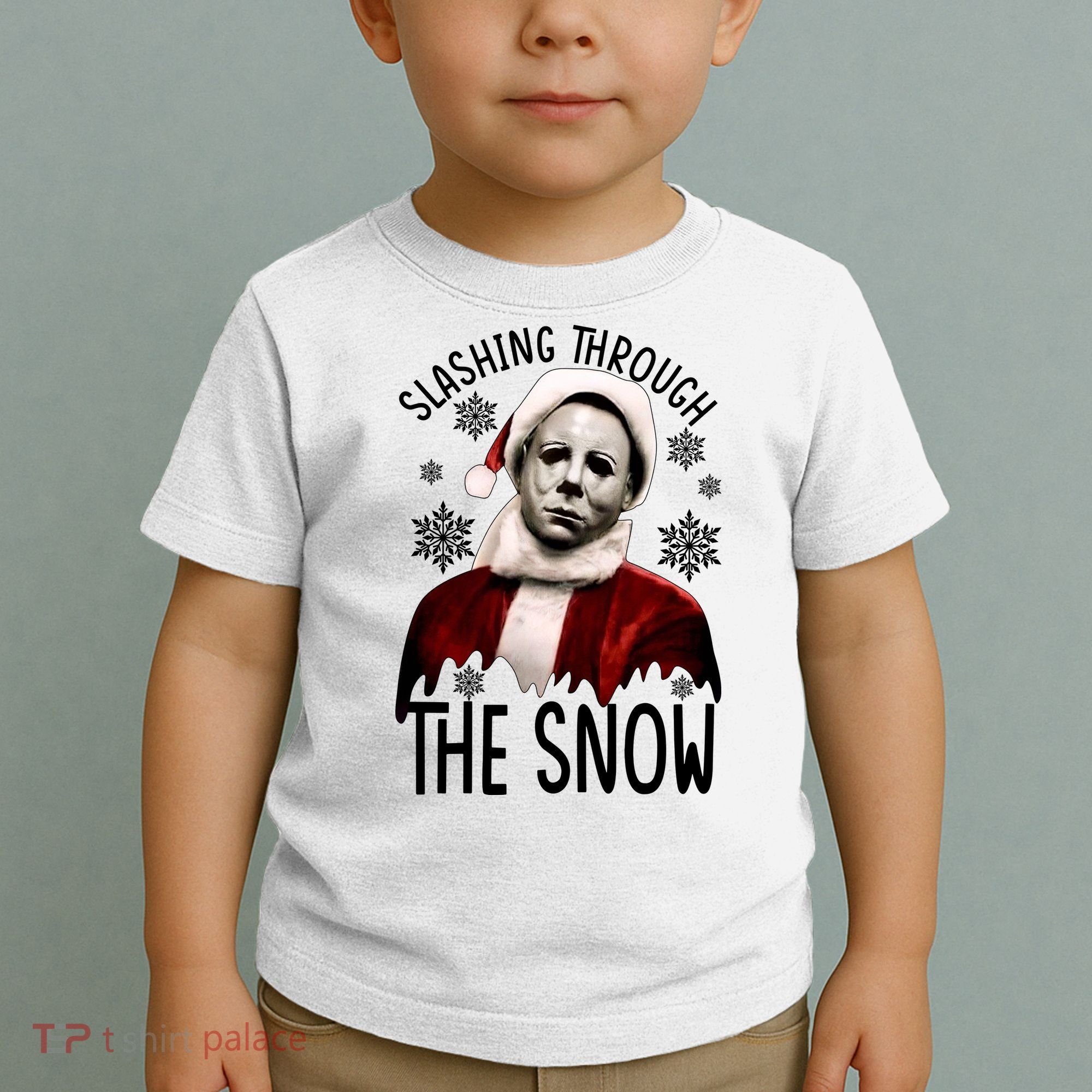 Myers Slashing Through The Snow Horror Christmas Toddler T-Shirt