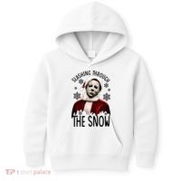 Myers Slashing Through The Snow Horror Christmas Kids Hoodie thumb 0