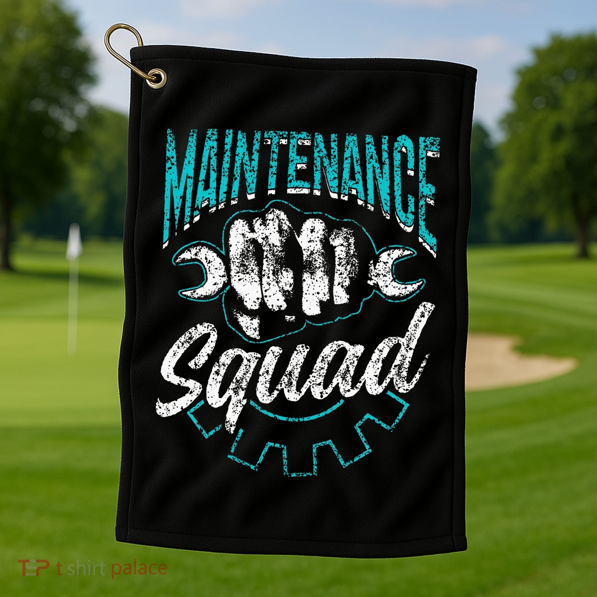 Maintenance Squad Technician Worker Maintenance Man Golf Towel