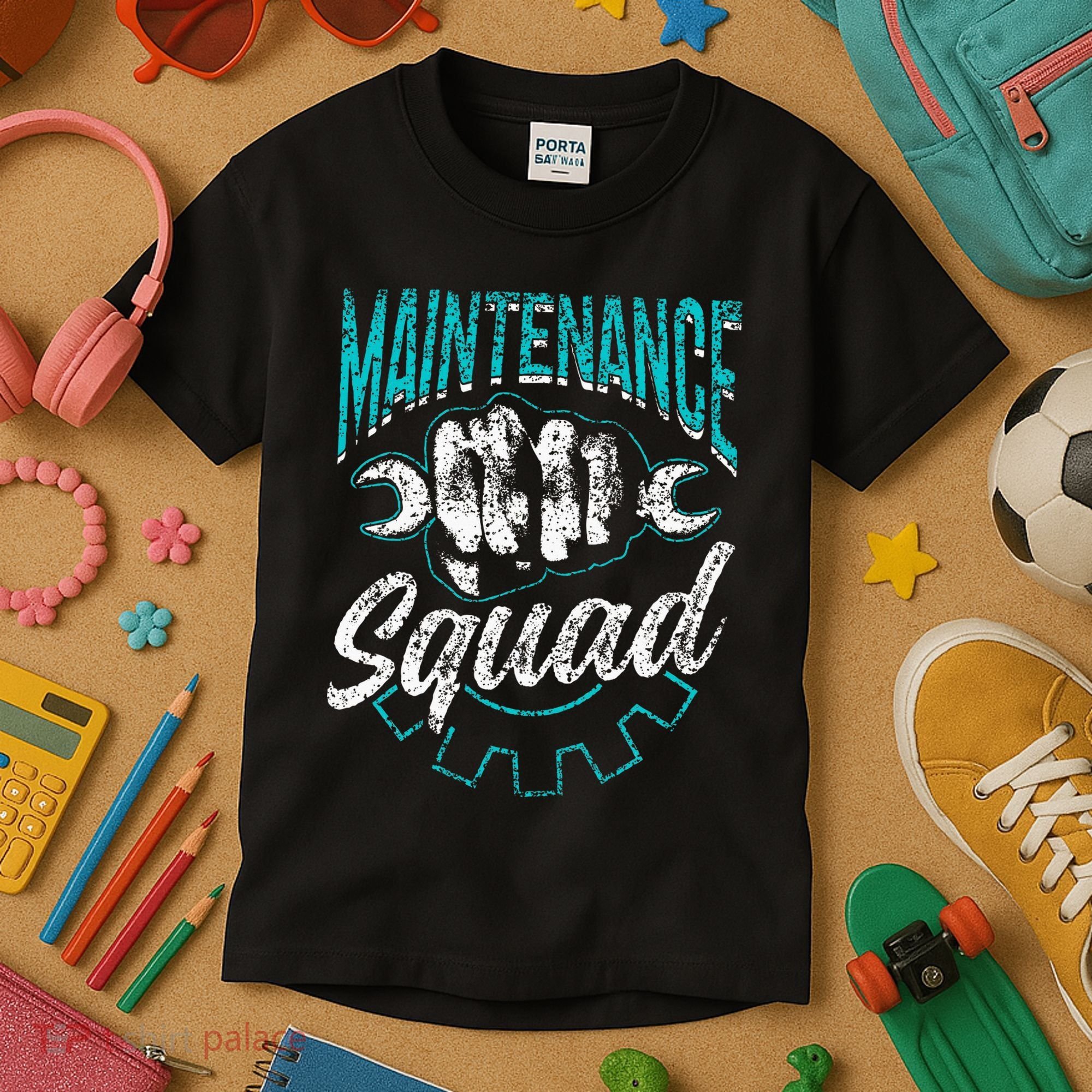 Maintenance Squad Technician Worker Maintenance Man Kids T-Shirt