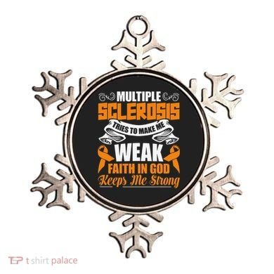 Multiple Sclerosis Tries To Make Me Weak Faith In God Ornament