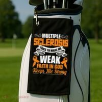 Multiple Sclerosis Tries To Make Me Weak Faith In God Golf Towel thumb 2