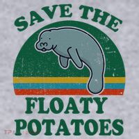 Manatee Save The Floaty Potatoes Funny Chubby Mermaid Women's Sweatshirt thumb 2