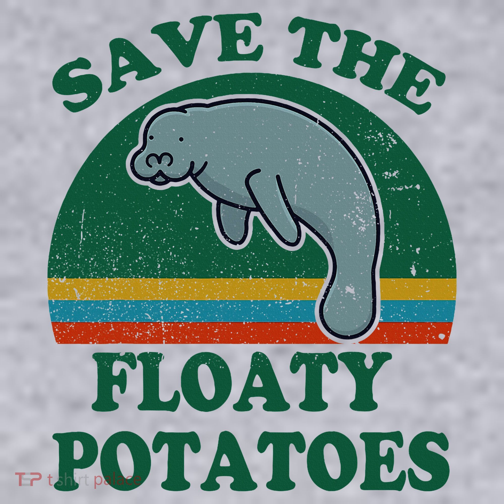 Manatee Save The Floaty Potatoes Funny Chubby Mermaid Women's Sweatshirt