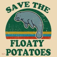Manatee Save The Floaty Potatoes Funny Chubby Mermaid Tote Bag thumb 4