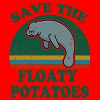 Manatee Save The Floaty Potatoes Funny Chubby Mermaid Santa Hat thumb 1