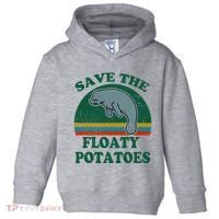 Manatee Save The Floaty Potatoes Funny Chubby Mermaid Toddler Hoodie thumb 0