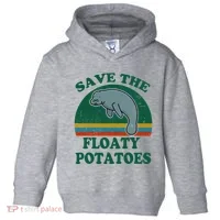 Manatee Save The Floaty Potatoes Funny Chubby Mermaid Toddler Hoodie thumb 0