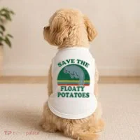 Manatee Save The Floaty Potatoes Funny Chubby Mermaid Doggie Tank thumb 2