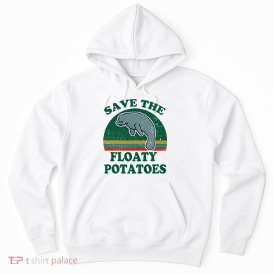 Manatee Save The Floaty Potatoes Funny Chubby Mermaid Hoodie