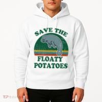 Manatee Save The Floaty Potatoes Funny Chubby Mermaid Hoodie thumb 2