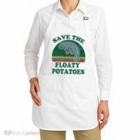 Manatee Save The Floaty Potatoes Funny Chubby Mermaid Apron thumb 2
