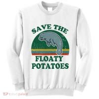 Manatee Save The Floaty Potatoes Funny Chubby Mermaid Sweatshirt thumb 0
