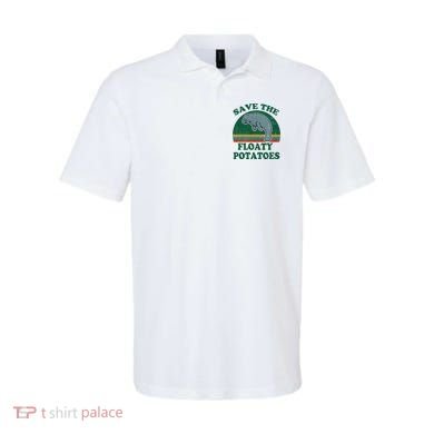 Manatee Save The Floaty Potatoes Funny Chubby Mermaid Polo