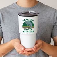 Manatee Save The Floaty Potatoes Funny Chubby Mermaid Tumbler thumb 2