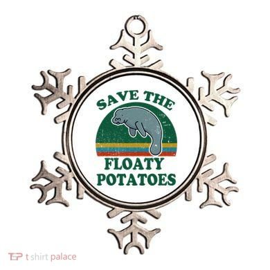 Manatee Save The Floaty Potatoes Funny Chubby Mermaid Ornament