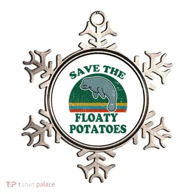 Manatee Save The Floaty Potatoes Funny Chubby Mermaid Ornament