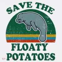 Manatee Save The Floaty Potatoes Funny Chubby Mermaid Ornament thumb 1