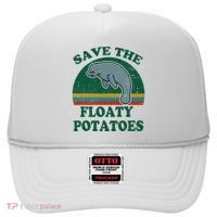 Manatee Save The Floaty Potatoes Funny Chubby Mermaid Hat thumb 0