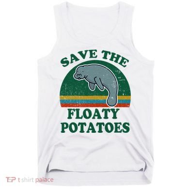 Manatee Save The Floaty Potatoes Funny Chubby Mermaid Tank Top