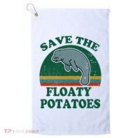 Manatee Save The Floaty Potatoes Funny Chubby Mermaid Golf Towel thumb 0