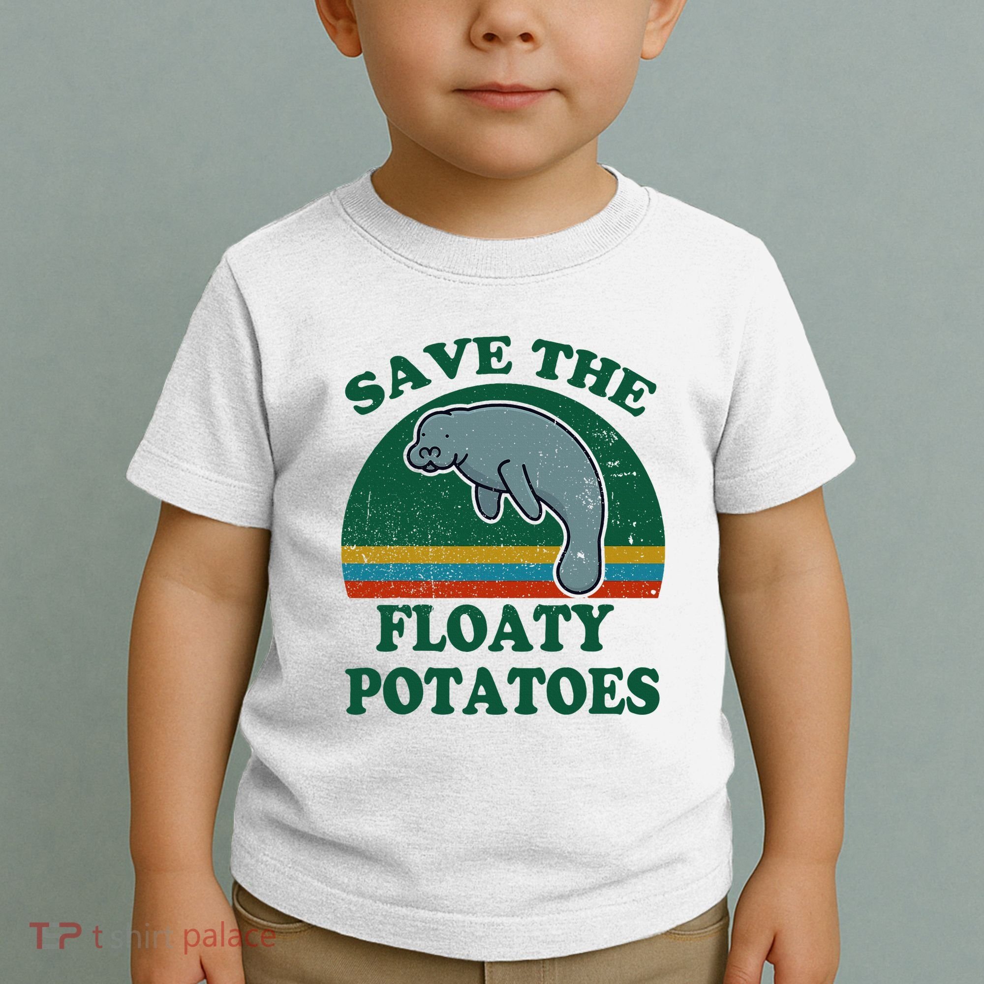 Manatee Save The Floaty Potatoes Funny Chubby Mermaid Toddler T-Shirt