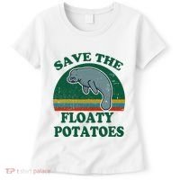 Manatee Save The Floaty Potatoes Funny Chubby Mermaid Women's T-Shirt thumb 0
