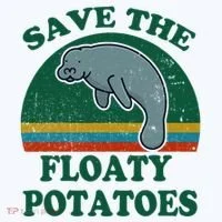 Manatee Save The Floaty Potatoes Funny Chubby Mermaid Women's T-Shirt thumb 6