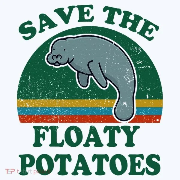 Manatee Save The Floaty Potatoes Funny Chubby Mermaid Women's T-Shirt