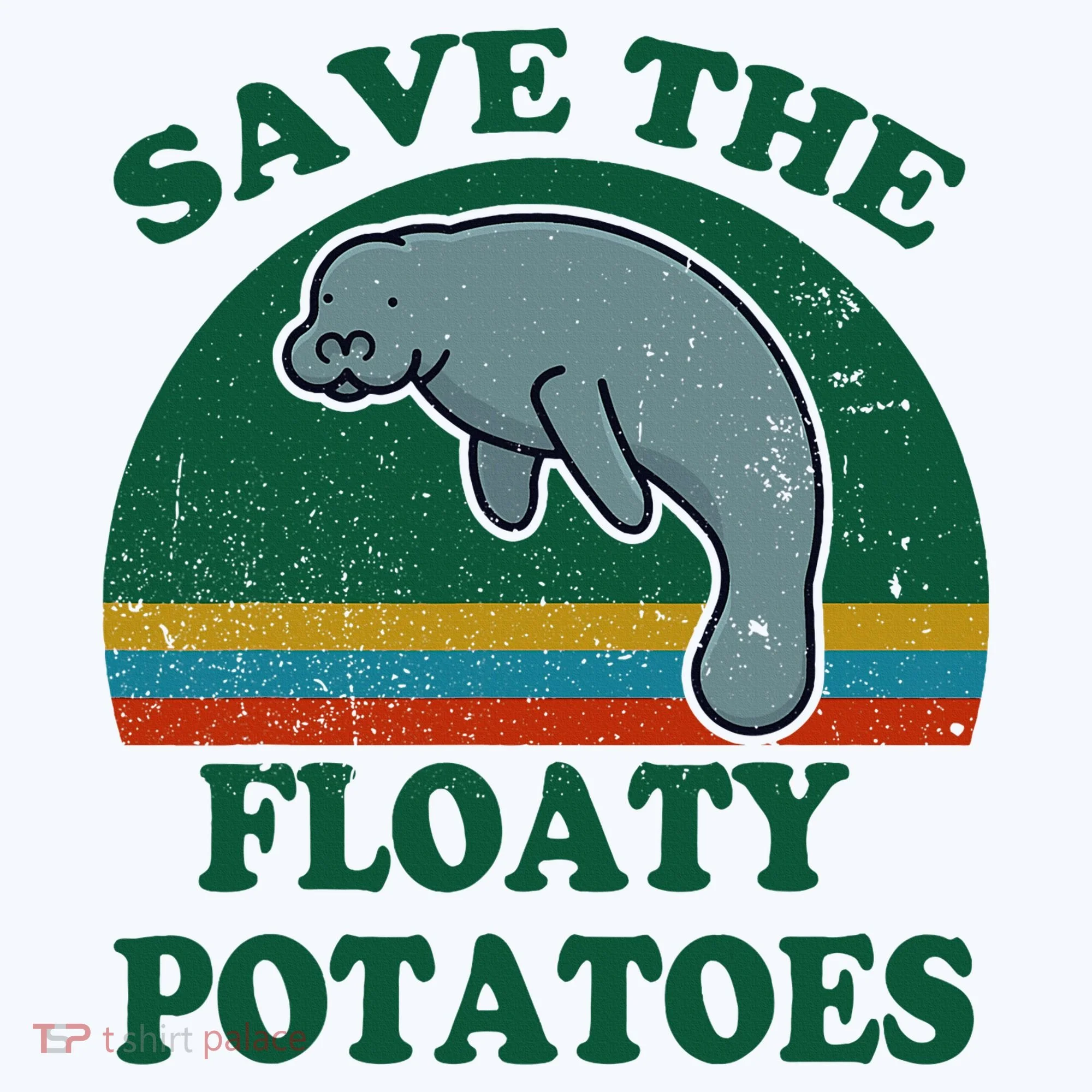 Manatee Save The Floaty Potatoes Funny Chubby Mermaid Kids Sweatshirt