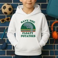 Manatee Save The Floaty Potatoes Funny Chubby Mermaid Kids Hoodie thumb 2