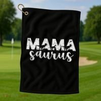 Mama Saurus T Rex Dinosaur Mama Saurus Mother's Day Best Mom Golf Towel thumb 1