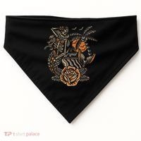 Mermaid Skeleton Traditional Tattoo Old School Tattoo Flash USA-Made Doggie Bandana thumb 0