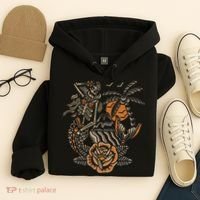 Mermaid Skeleton Traditional Tattoo Old School Tattoo Flash Hoodie thumb 4