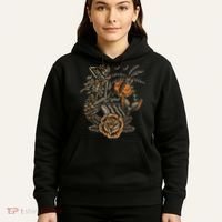 Mermaid Skeleton Traditional Tattoo Old School Tattoo Flash Hoodie thumb 5