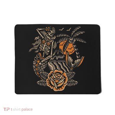 Mermaid Skeleton Traditional Tattoo Old School Tattoo Flash Mousepad