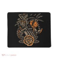 Mermaid Skeleton Traditional Tattoo Old School Tattoo Flash Mousepad thumb 0