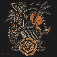 Mermaid Skeleton Traditional Tattoo Old School Tattoo Flash Ornament thumb 1