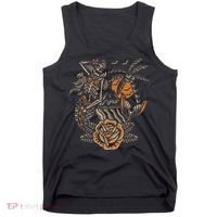 Mermaid Skeleton Traditional Tattoo Old School Tattoo Flash Tank Top thumb 0