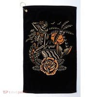 Mermaid Skeleton Traditional Tattoo Old School Tattoo Flash Golf Towel thumb 0