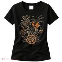 Mermaid Skeleton Traditional Tattoo Old School Tattoo Flash Women's T-Shirt thumb 0
