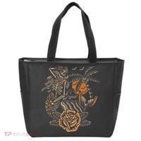 Mermaid Skeleton Traditional Tattoo Old School Tattoo Flash Tote Bag thumb 0