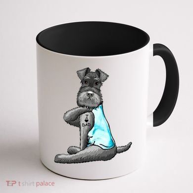 Miniature Schnauzer Tattoos I Love Dad Gift FatherS Day Gift Coffee Mug back
